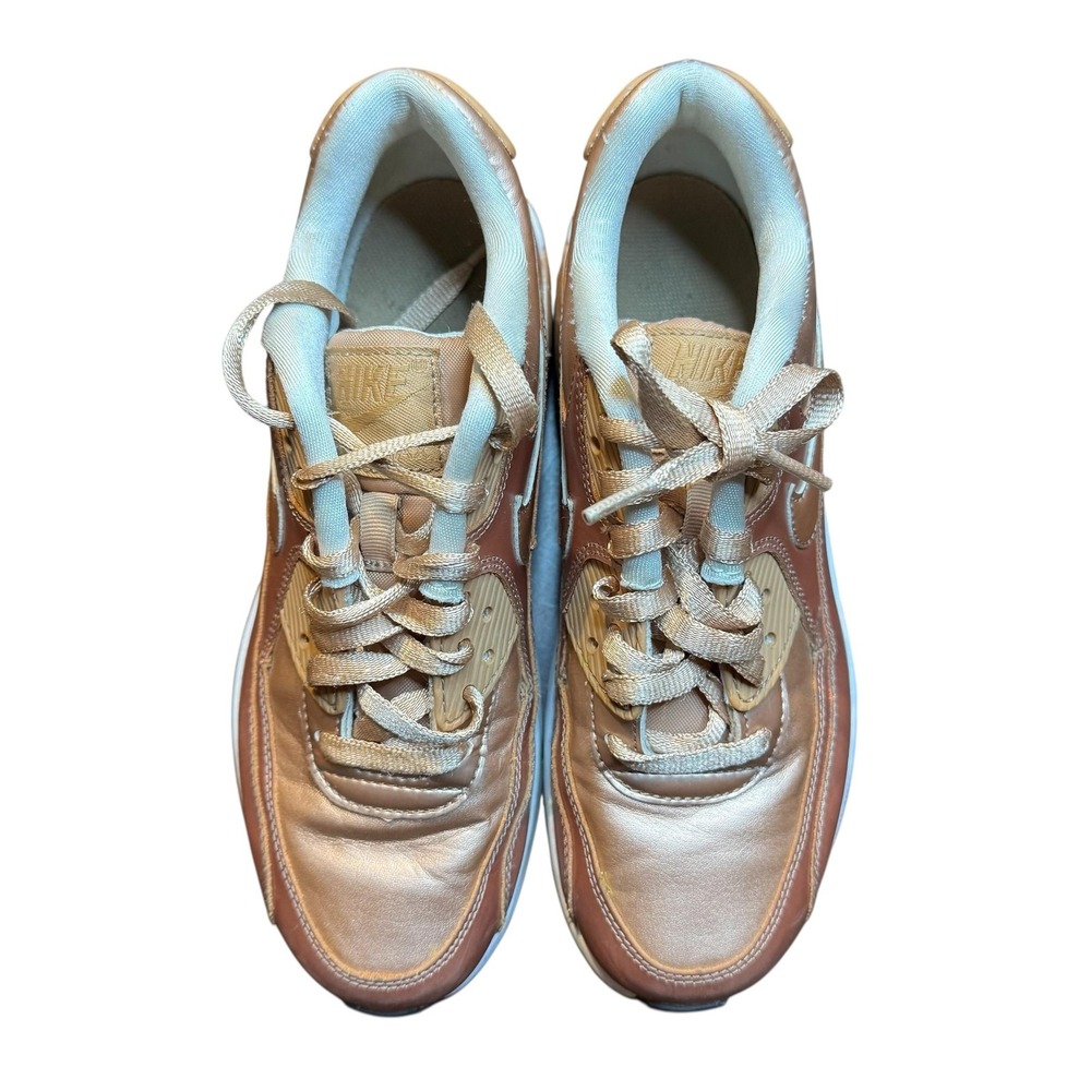 Nike Air Max 90‎ Shoes Youth Size 5.5Y Gold Bronze Athletic Running Sneakers